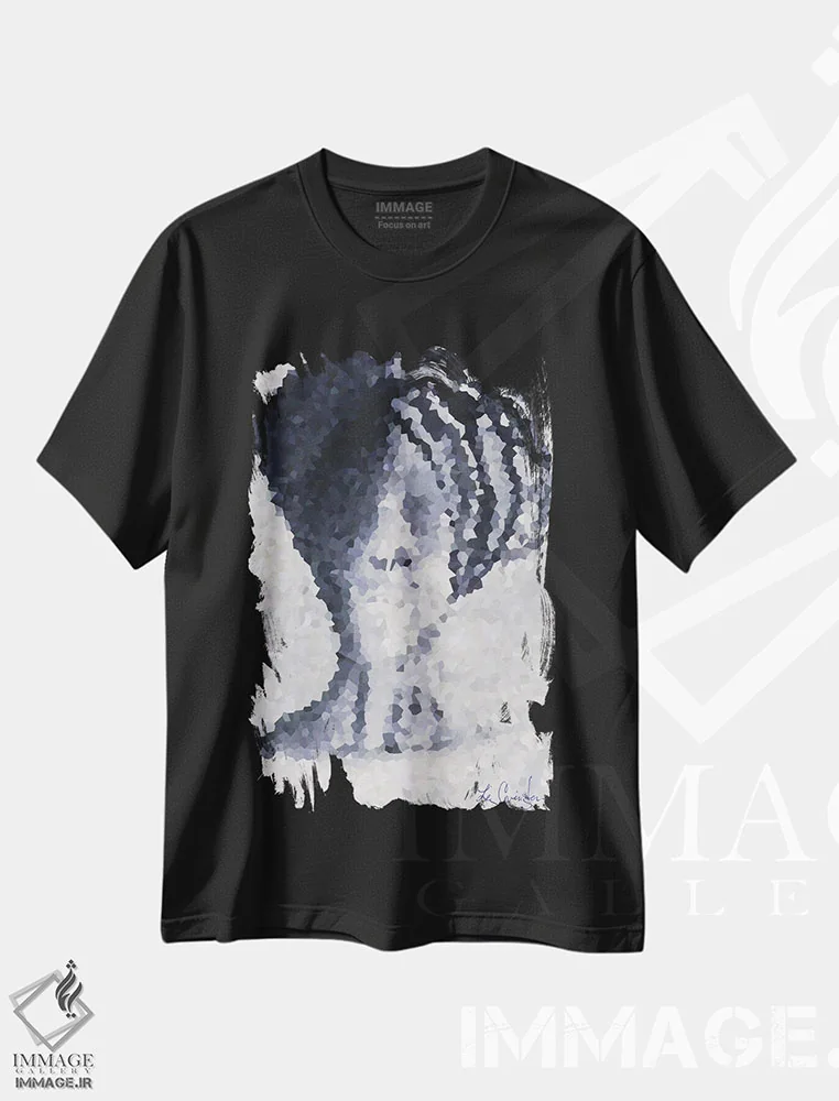 تیشرت مشکی طرح دار ملکه آفریقایی، هنر آمریکایی آفریقایی تبار اثر لیز کاوینگتون | immage.ir