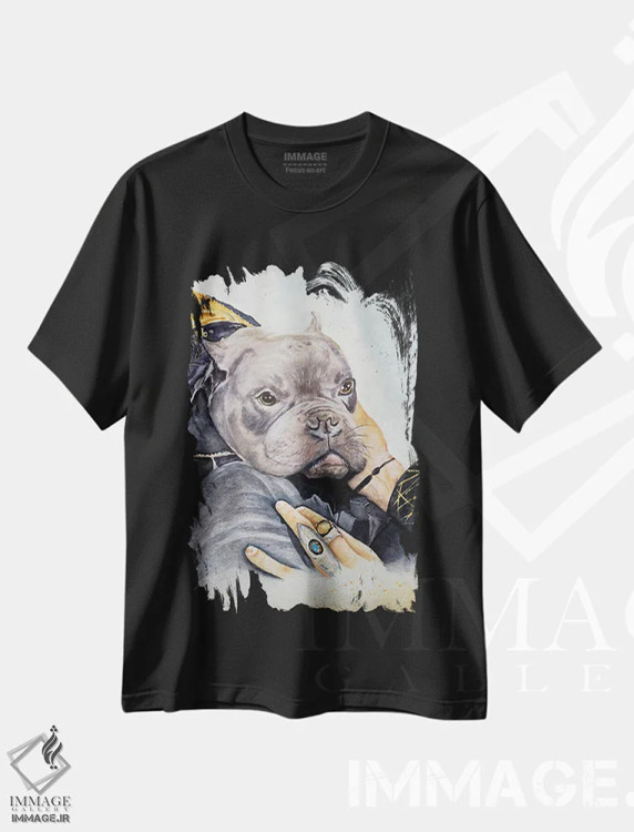 تیشرت مشکی طرح دار بیکن، هنر فاخر معاصر اثر لیز کاوینگتون | immage.ir