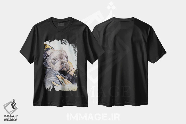 تیشرت مشکی طرح دار بیکن، هنر فاخر معاصر اثر لیز کاوینگتون | immage.ir