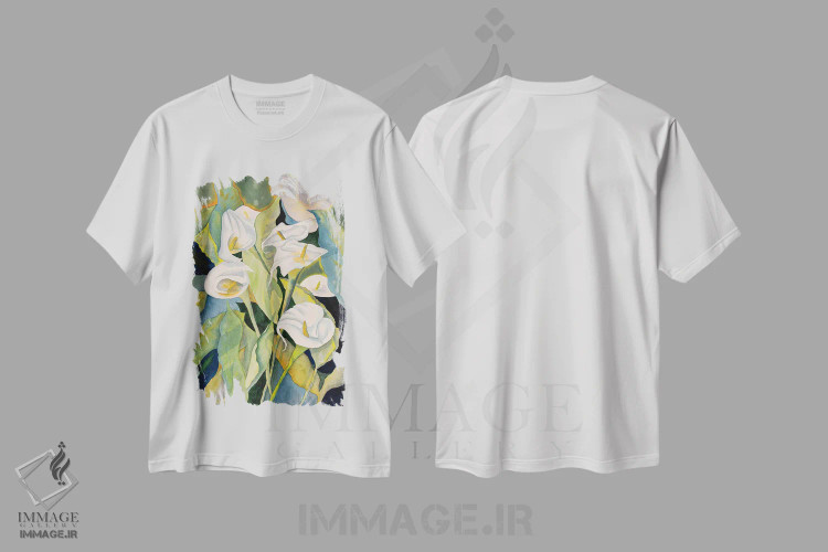 تیشرت سفید طرح دار کالاها، دکور معاصر اثر لیز کاوینگتون | immage.ir