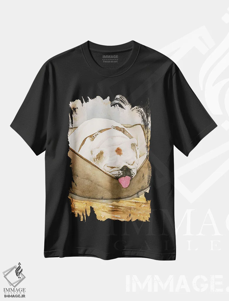 تیشرت مشکی طرح دار شیرین و دوست داشتنی، دکور معاصر اثر لیز کاوینگتون | فروشگاه ایماژ