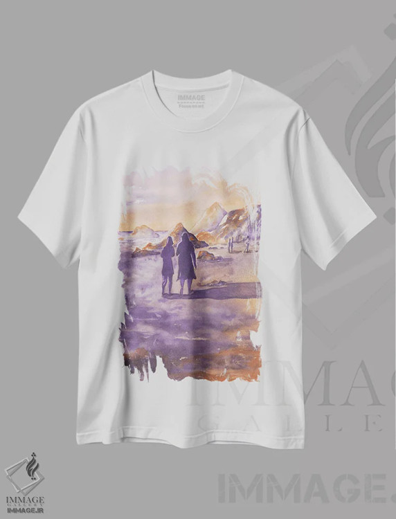 تیشرت سفید طرح دار ساحل ایالتی ال ماتادور، دکور معاصر اثر لیز کاوینگتون | فروشگاه ایماژ