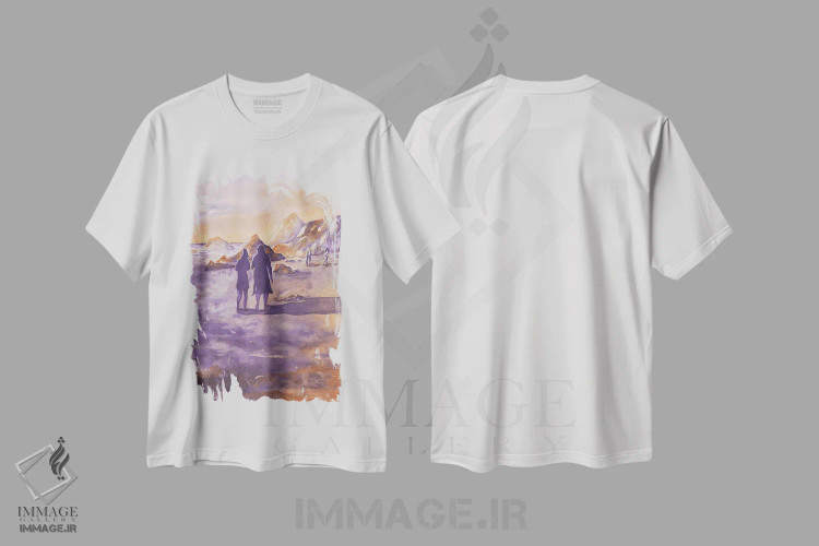 تیشرت سفید طرح دار ساحل ایالتی ال ماتادور، دکور معاصر اثر لیز کاوینگتون | فروشگاه ایماژ