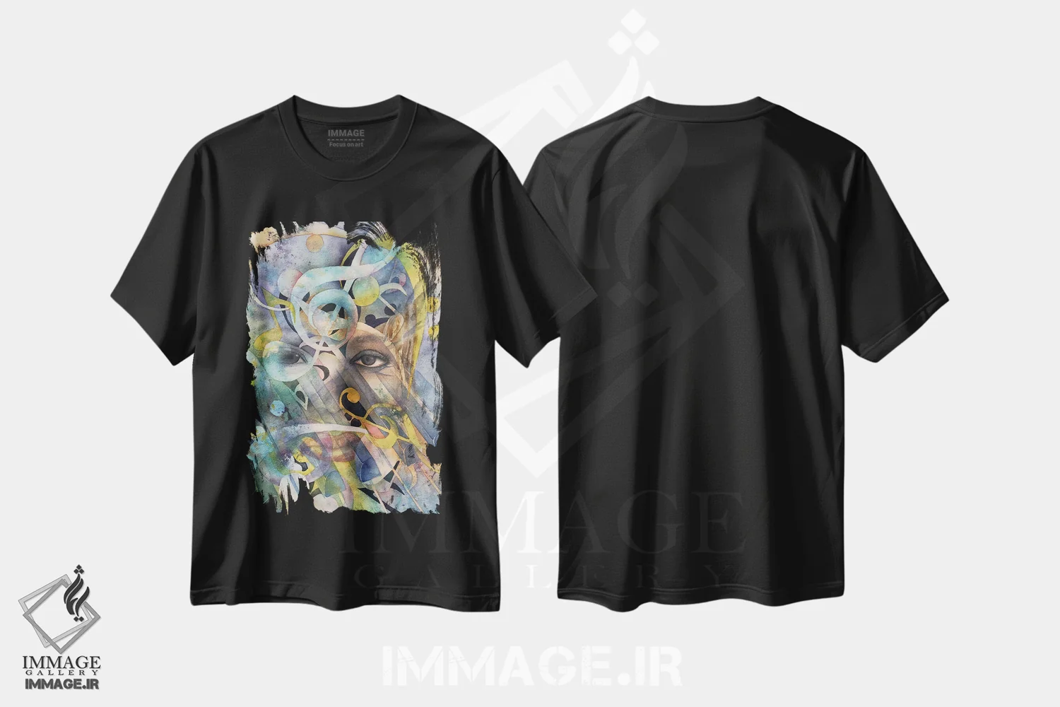 تیشرت مشکی طرح دار جشنواره جاز، آبستره اثر لیز کاوینگتون | فروشگاه ایماژ