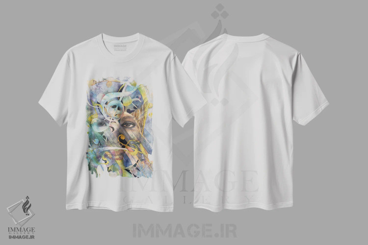 تیشرت سفید طرح دار جشنواره جاز، آبستره اثر لیز کاوینگتون | immage.ir