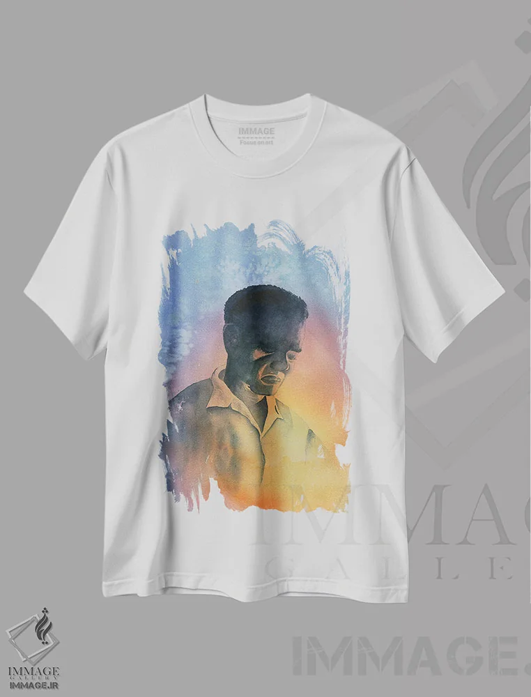 تیشرت سفید طرح دار غرق در فکر ۲، دکور معاصر اثر لیز کاوینگتون | فروشگاه ایماژ