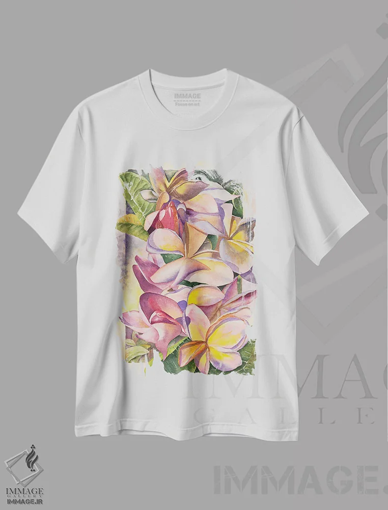 تیشرت سفید طرح دار پلومریا، دکور معاصر اثر لیز کاوینگتون | immage.ir