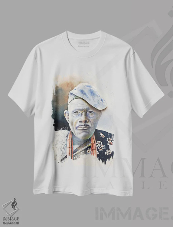 تیشرت سفید طرح دار رئیس، دکور معاصر اثر لیز کاوینگتون | فروشگاه ایماژ