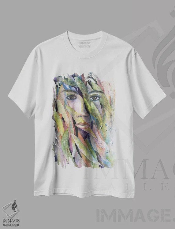 تیشرت سفید طرح دار میان درختان اکالیپتوس، دکور معاصر اثر لیز کاوینگتون | فروشگاه ایماژ