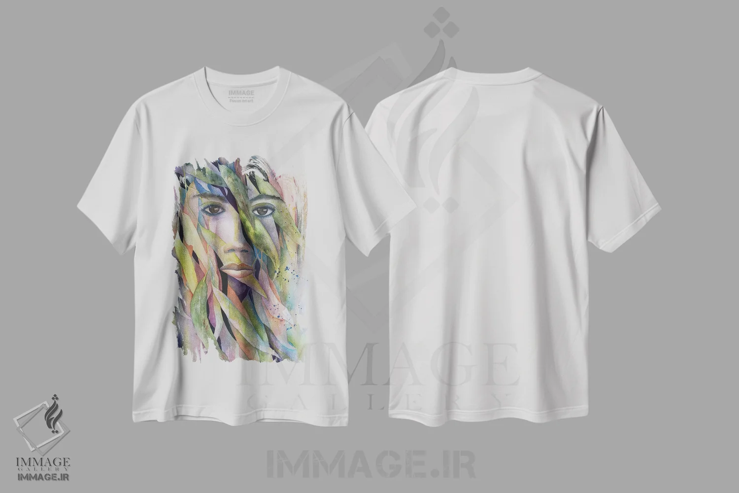 تیشرت سفید طرح دار میان درختان اکالیپتوس، دکور معاصر اثر لیز کاوینگتون | فروشگاه ایماژ