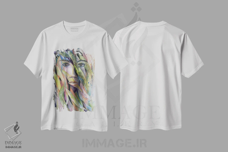 تیشرت سفید طرح دار میان درختان اکالیپتوس، دکور معاصر اثر لیز کاوینگتون | فروشگاه ایماژ