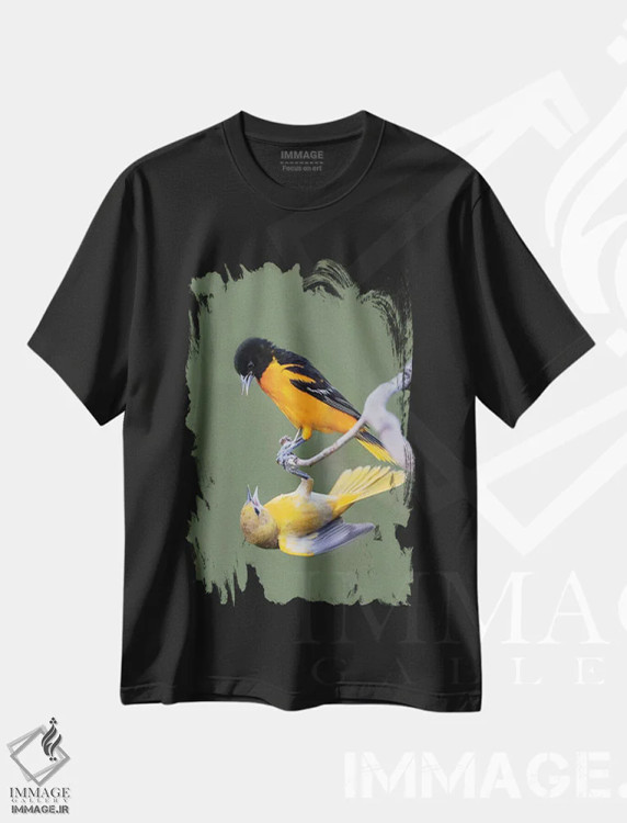 تیشرت مشکی طرح دار بلتیمور اوریول های بالغدر حال مبارزه، مدیوم اثر لری دیتو | immage.ir