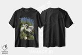 تیشرت مشکی طرح دار فرود حواصیل بزرگ در آشیانه، مدیوم اثر لری دیتو | فروشگاه ایماژ