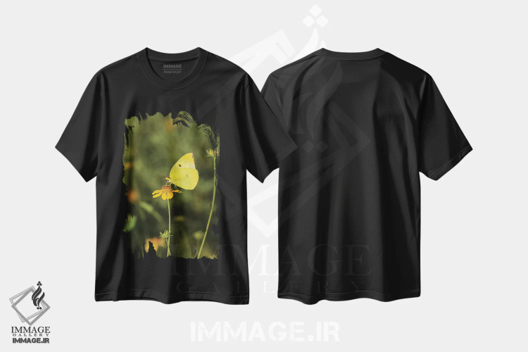 تیشرت مشکی طرح دار پروانه داگ فیس جنوبیدر حال تغذیه، مدیوم اثر لری دیتو | فروشگاه ایماژ