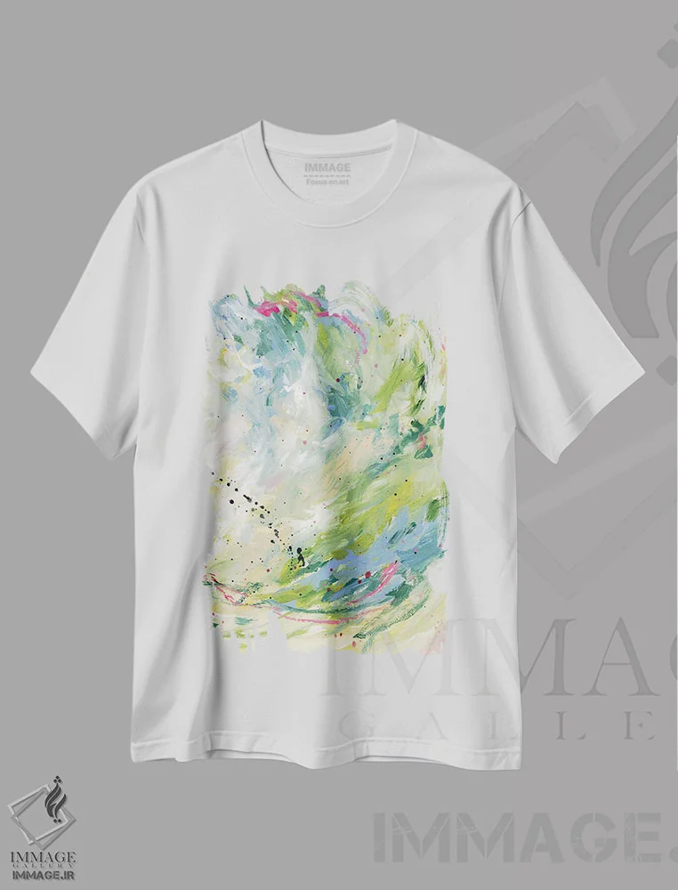 تیشرت سفید طرح دار هوا میان انگشتانم اثر لادارا مک کینون | immage.ir