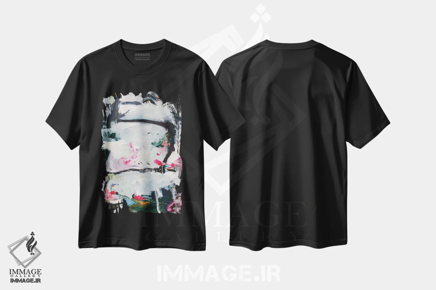 تیشرت مشکی طرح دار سرنوشت اثر لادارا مک کینون | فروشگاه ایماژ