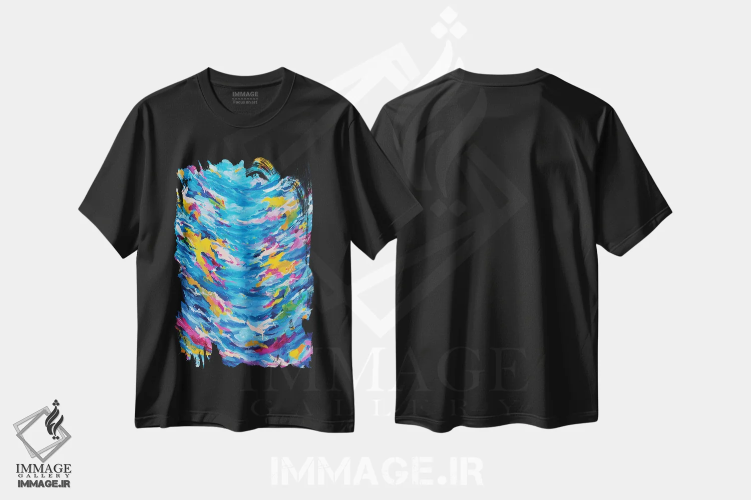 تیشرت مشکی طرح دار رویای شکوفا شدن اثر لادارا مک کینون | immage.ir