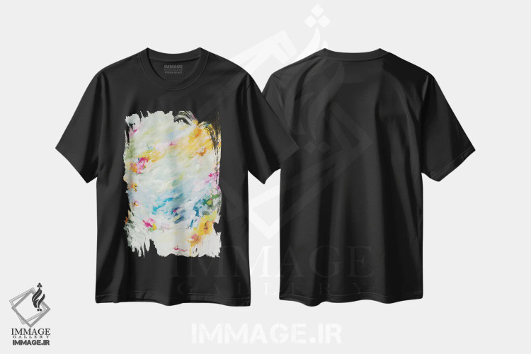 تیشرت مشکی طرح دار نسیم فراگیر اثر لادارا مک کینون | فروشگاه ایماژ