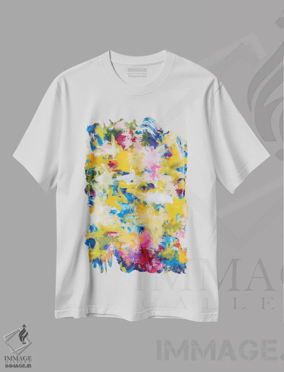 تیشرت سفید طرح دار بیداری ارکیده اثر لادارا مک کینون | فروشگاه ایماژ