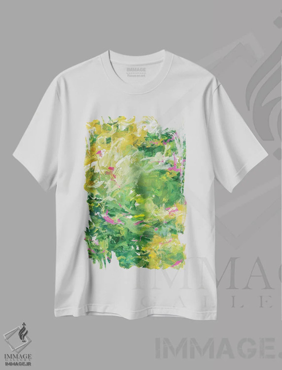 تیشرت سفید طرح دار گل وحشی ایرلندی اثر لادارا مک کینون | immage.ir