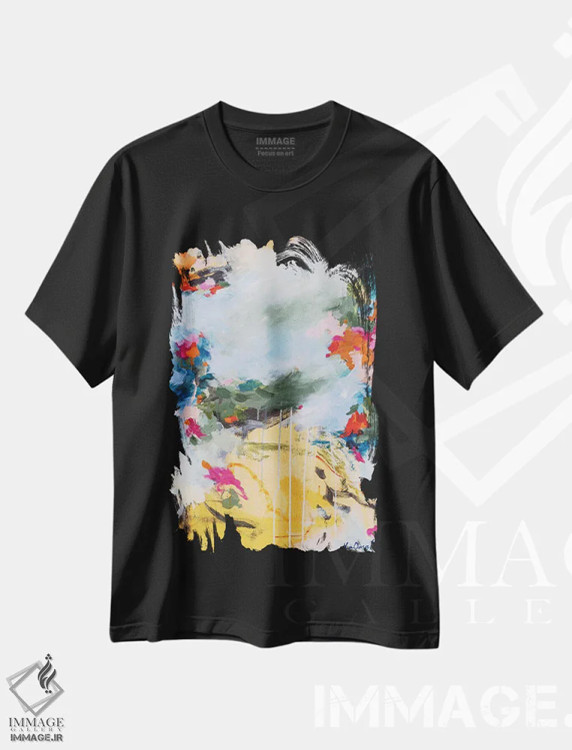 تیشرت مشکی طرح دار وضعیت دائمی اثر لادارا مک کینون | فروشگاه ایماژ