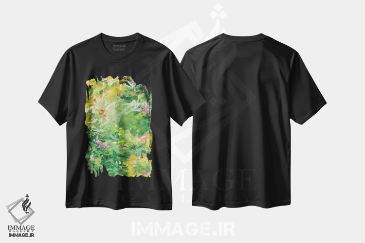 تیشرت مشکی طرح دار گل وحشی ایرلندی اثر لادارا مک کینون | فروشگاه ایماژ