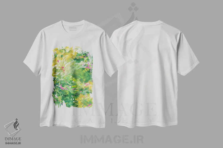تیشرت سفید طرح دار گل وحشی ایرلندی اثر لادارا مک کینون | immage.ir