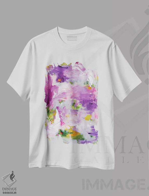 تیشرت سفید طرح دار شب پرتو آفتاب III اثر لادارا مک کینون | immage.ir