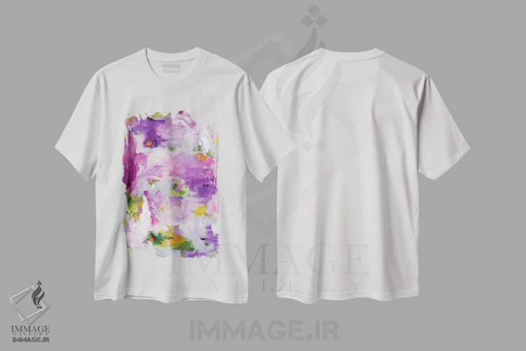 تیشرت سفید طرح دار شب پرتو آفتاب III اثر لادارا مک کینون | immage.ir