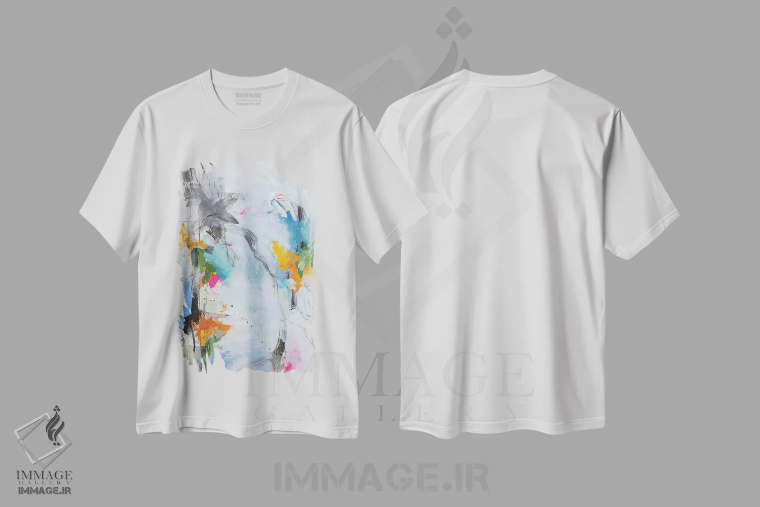 تیشرت سفید طرح دار وسعت بی پایان اثر لادارا مک کینون | فروشگاه ایماژ