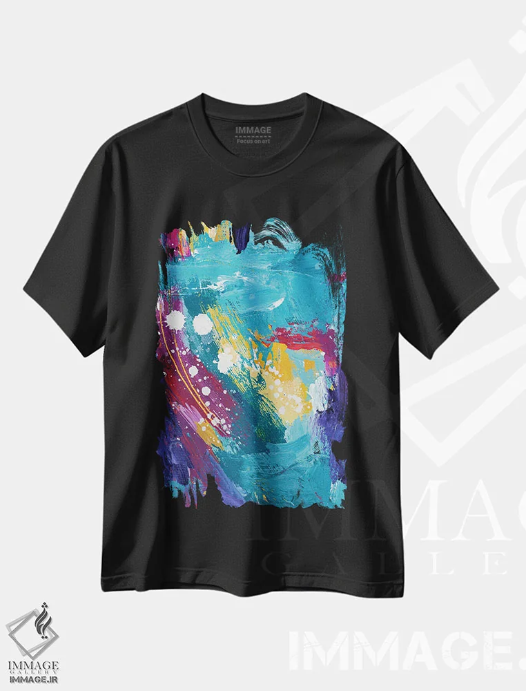 تیشرت مشکی طرح دار توپاز II اثر لادارا مک کینون | فروشگاه ایماژ