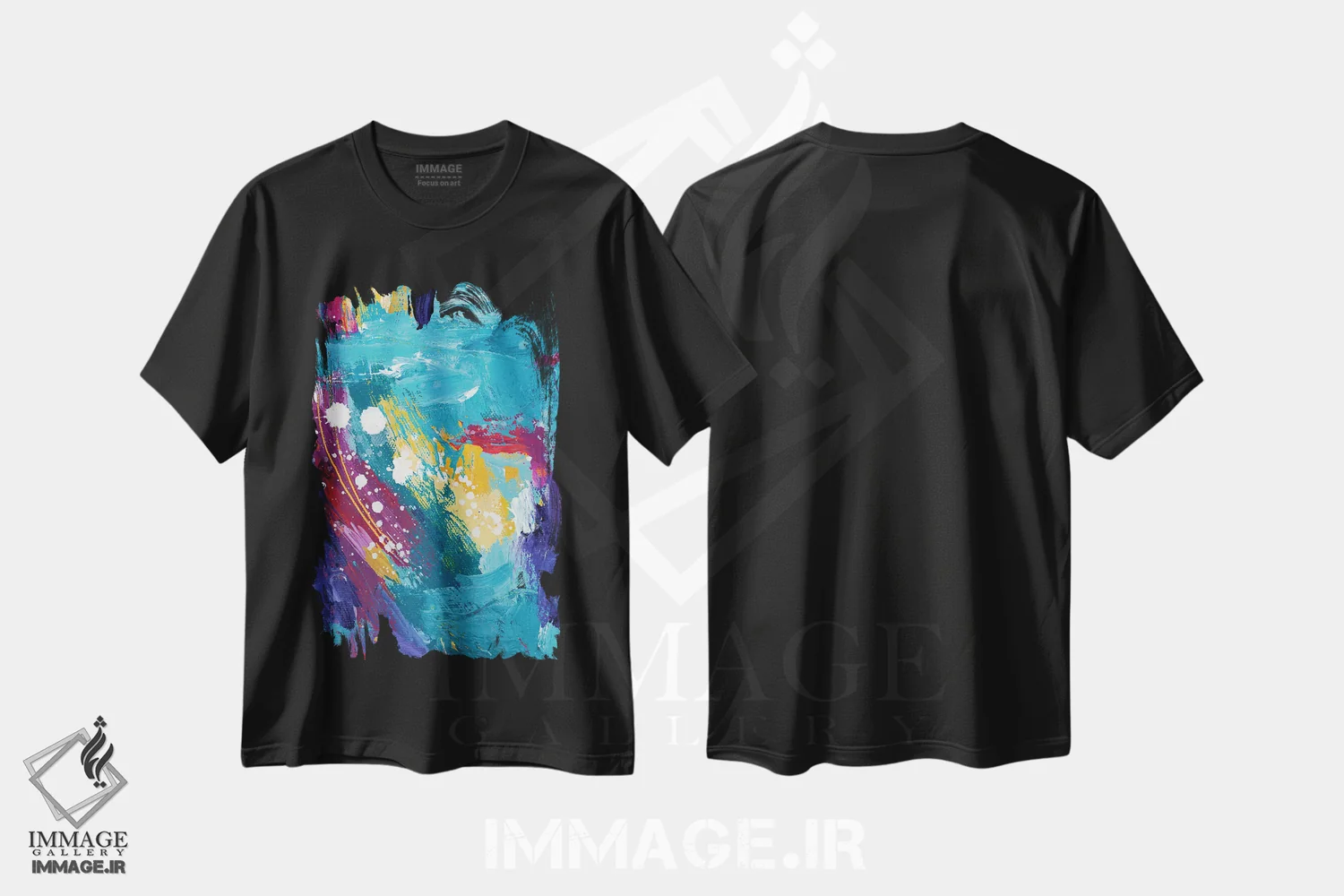 تیشرت مشکی طرح دار توپاز II اثر لادارا مک کینون | فروشگاه ایماژ
