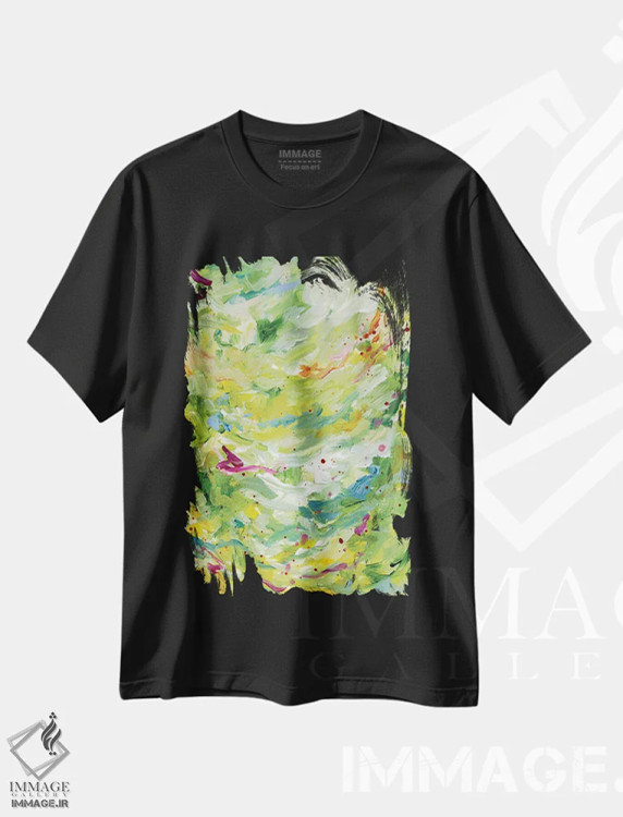 تیشرت مشکی طرح دار سفر طولانی به سوی دیگر اثر لادارا مک کینون | فروشگاه ایماژ