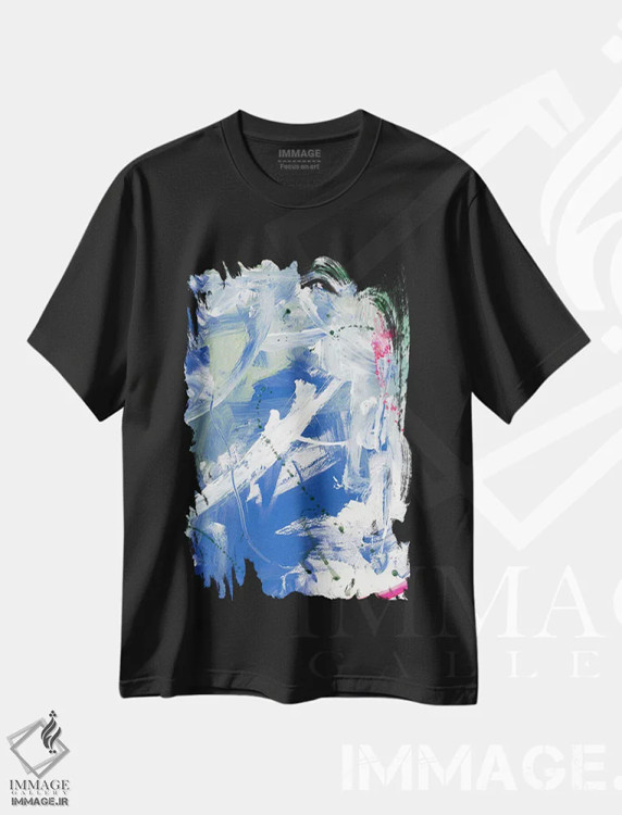 تیشرت مشکی طرح دار آن چشم انداز کوهستان II اثر لادارا مک کینون | immage.ir