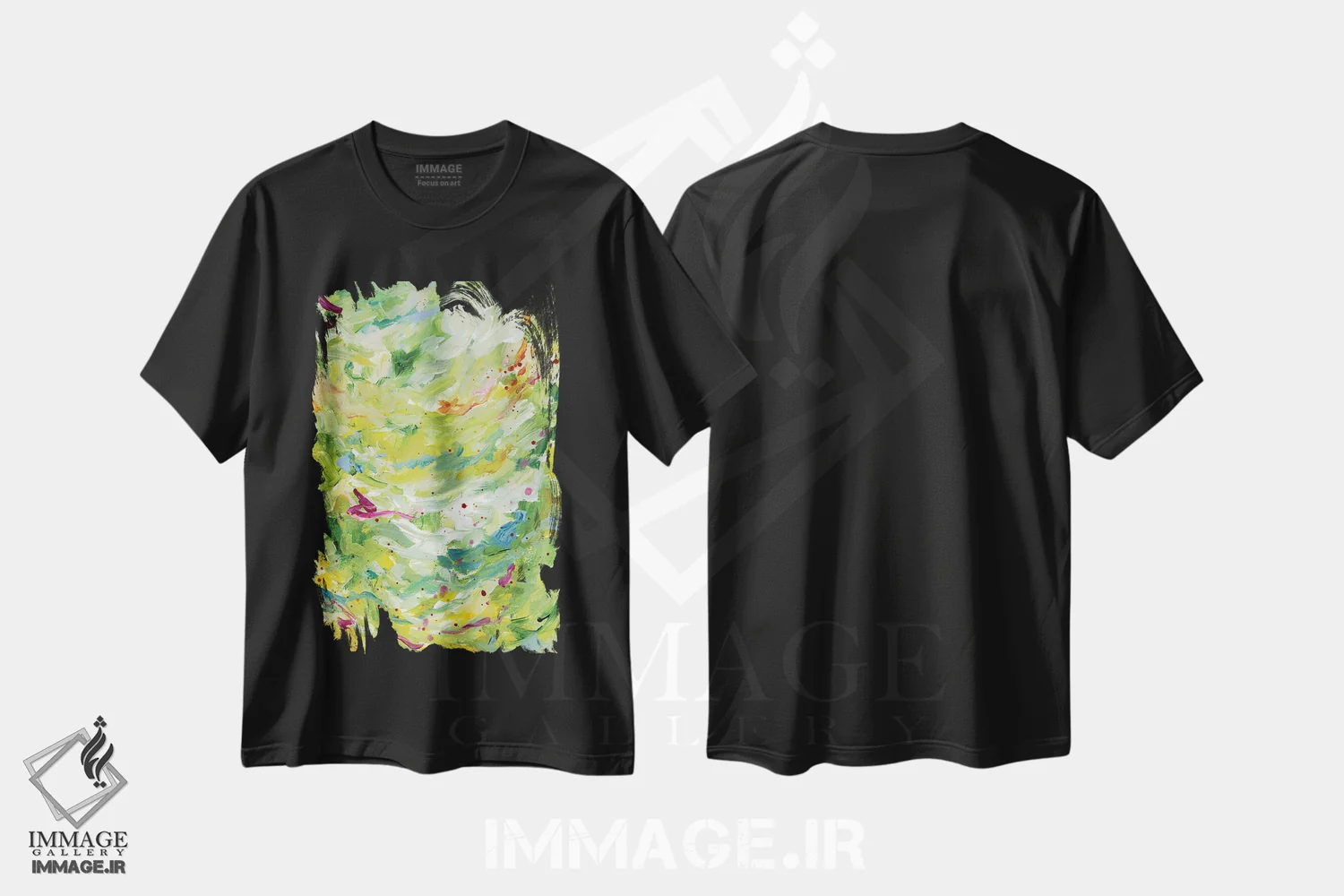 تیشرت مشکی طرح دار سفر طولانی به سوی دیگر اثر لادارا مک کینون | فروشگاه ایماژ