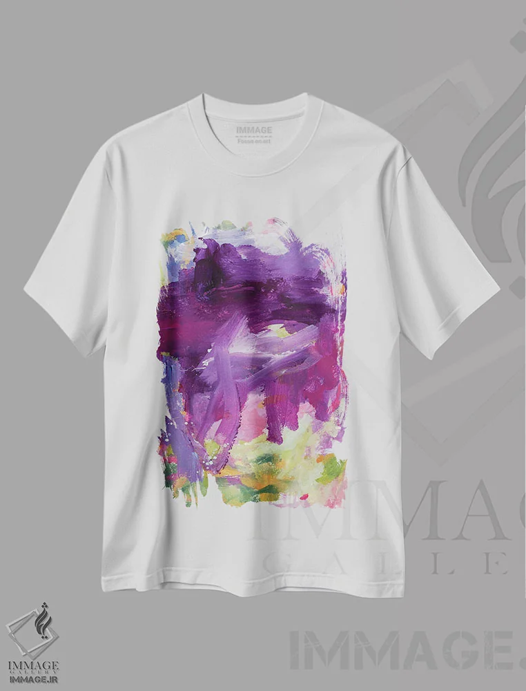 تیشرت سفید طرح دار شب آفتاب پرتاب II اثر لادارا مک کینون | فروشگاه ایماژ