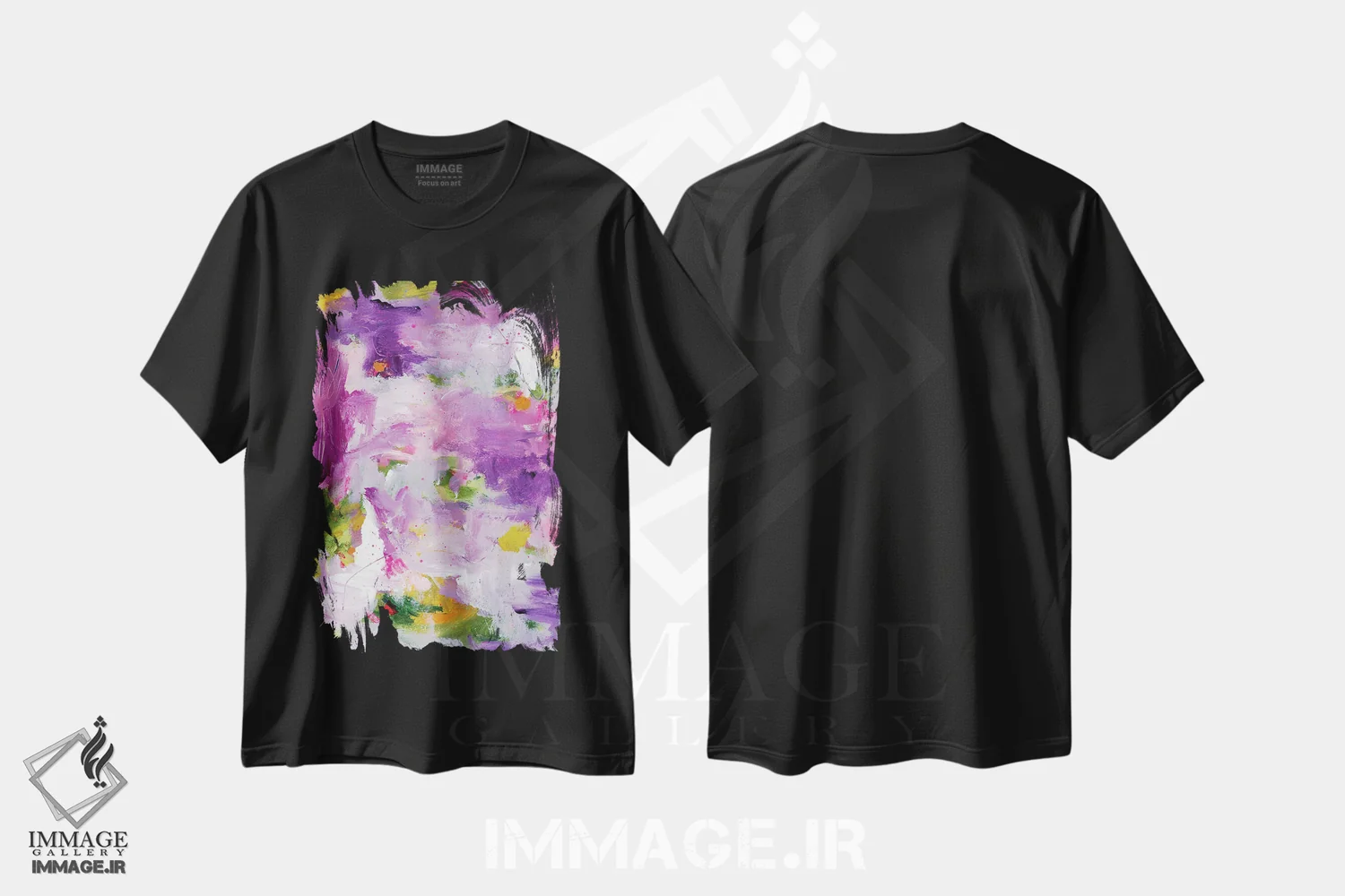 تیشرت مشکی طرح دار شب آفتاب پرتاب III اثر لادارا مک کینون | فروشگاه ایماژ