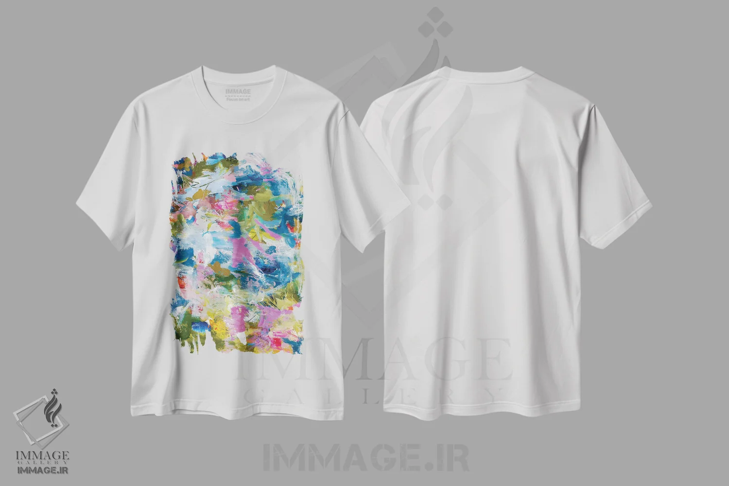 تیشرت سفید طرح دار شکوفه اثر لادارا مک کینون | فروشگاه ایماژ