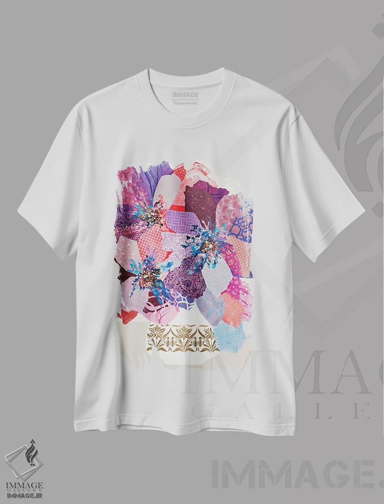 تیشرت سفید طرح دار من باید گل داشته باشم، دکور معاصر اثر لیان داکینو | immage.ir