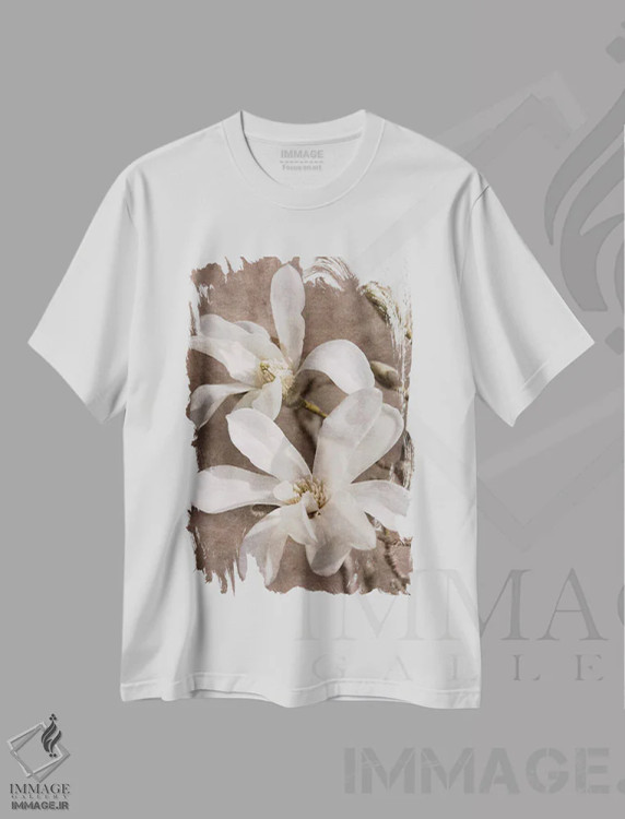 تیشرت سفید طرح دار دوستان گذرا، دکور معاصر اثر لدا رابرتسون | فروشگاه ایماژ