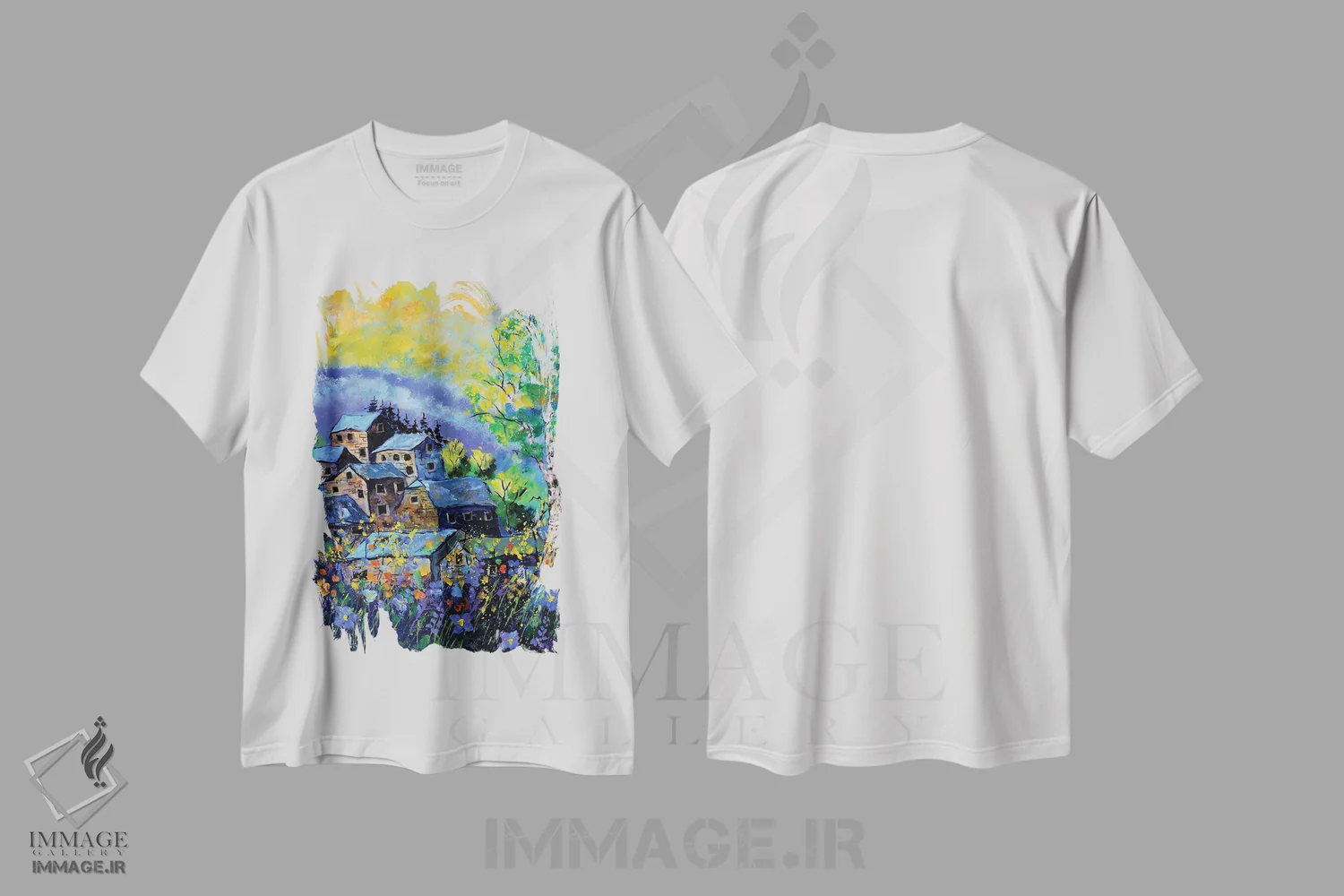 تیشرت سفید طرح دار چند خانه قدیمی در تابستان، دکور معاصر اثر پل لدنت | immage.ir