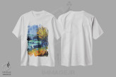 تیشرت سفید طرح دار بادخیز، هنر فاخر معاصر اثر پل لدنت | immage.ir