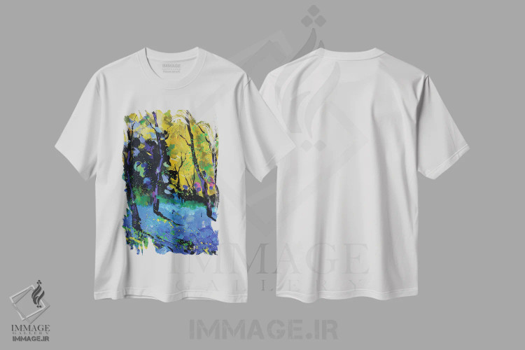 تیشرت سفید طرح دار نور پاییز، دکور معاصر اثر پل لدنت | immage.ir