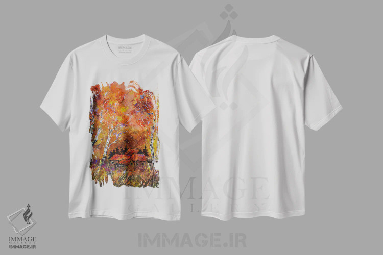 تیشرت سفید طرح دار پاییز درخشان، دکور معاصر اثر پل لدنت | immage.ir