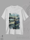 تیشرت سفید طرح دار منظره زمستانی ۶۷، دکور معاصر اثر پل لدنت | immage.ir