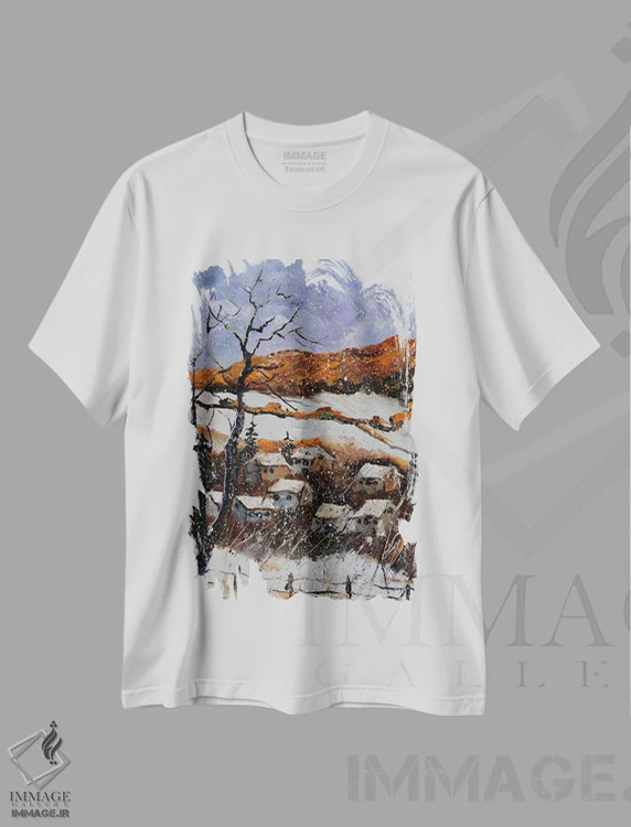 تیشرت سفید طرح دار زمستان در کشور من ۵۶، دکور معاصر اثر پل لدنت | immage.ir