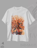 تیشرت سفید طرح دار طبیعت بی جان نارنجی، مدیوم اثر پل لدنت | immage.ir