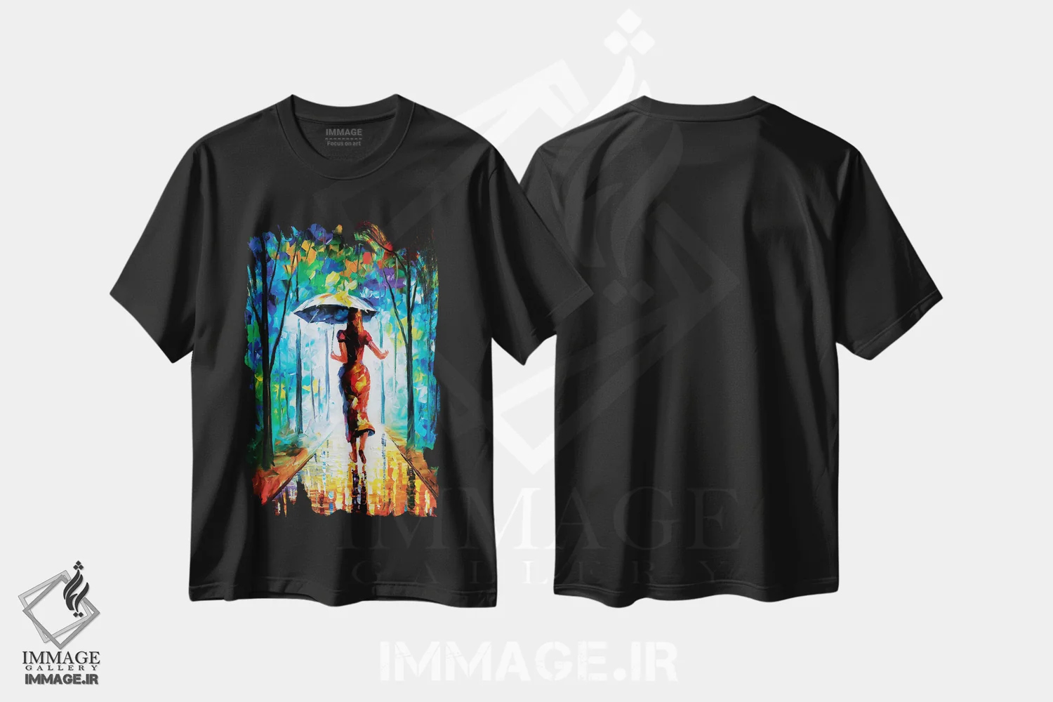 تیشرت مشکی طرح دار دویدن به سوی عشق II، دکور معاصر اثر لئونید آفرموف | فروشگاه ایماژ