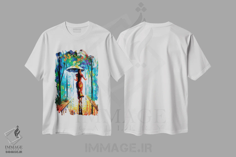 تیشرت سفید طرح دار دویدن به سوی عشق II، دکور معاصر اثر لئونید آفرموف | immage.ir