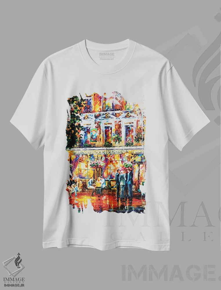 تیشرت سفید طرح دار شرلوک هولمز، دکور معاصر اثر لئونید آفرموف | immage.ir
